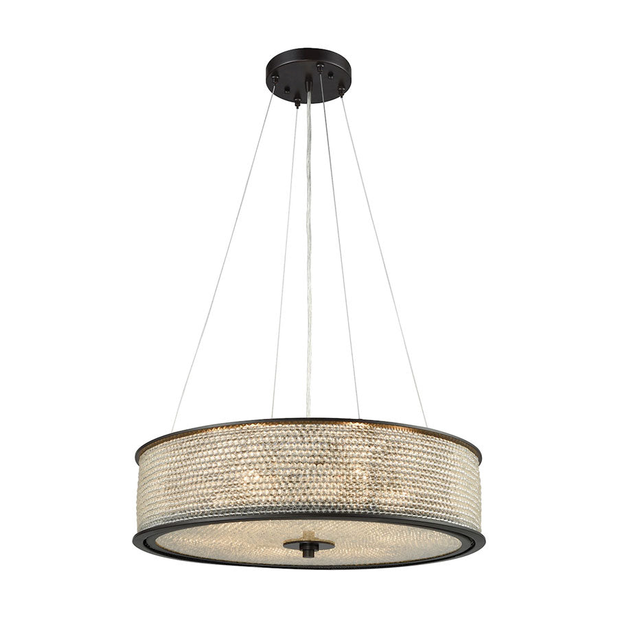 Glass Beads 6 Light Chandelier in Oil Rubbed Bronze with Clear Glass Balls