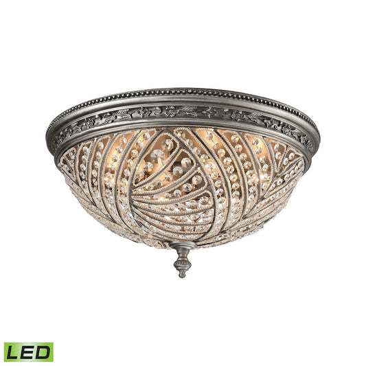 Renaissance 6 Light LED Flush in Weathered Zinc