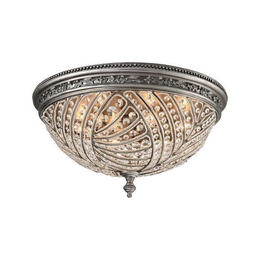 Renaissance 6 Light Flush in Weathered Zinc