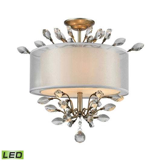 Asbury 3 Light LED LED Semi Flush in Aged Silver