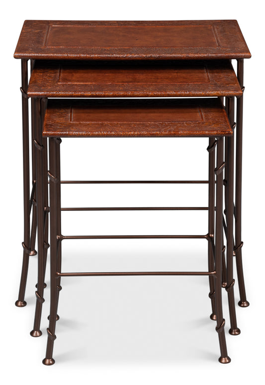 Kew Gardens Leather Nesting Tables