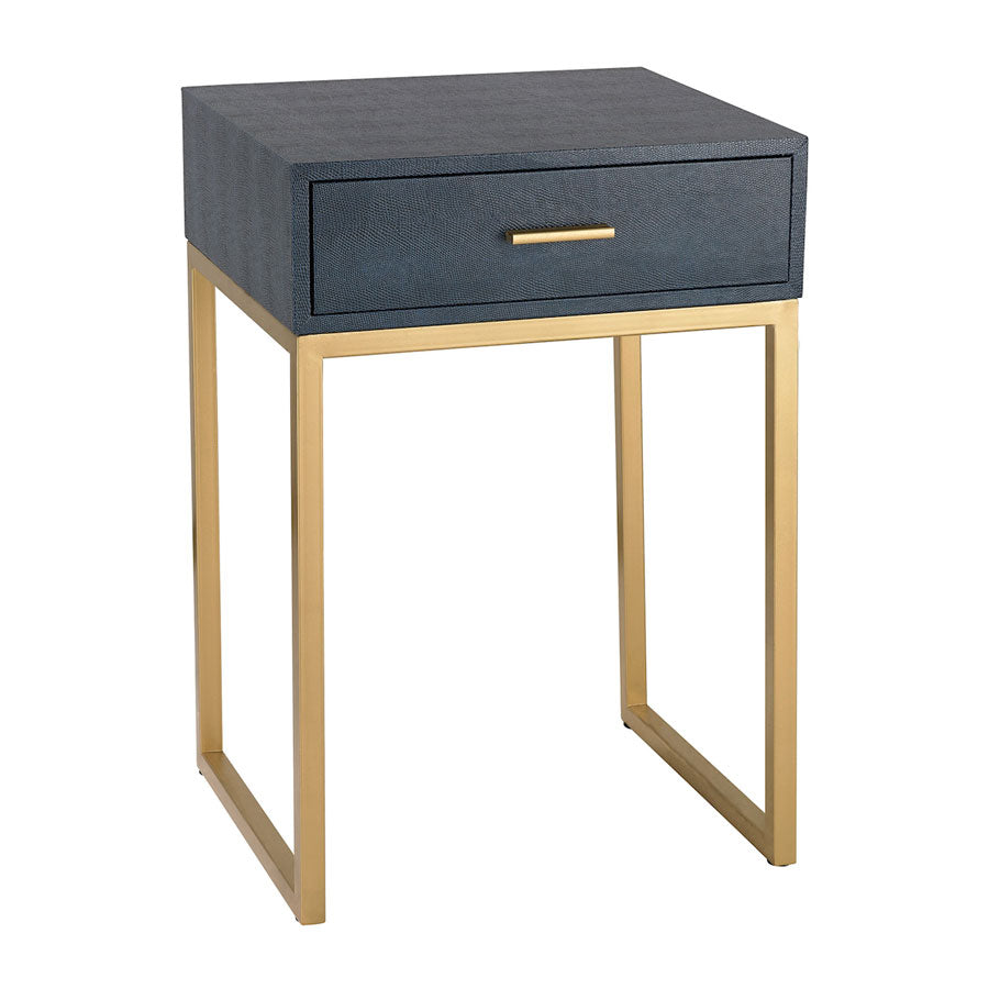 Shagreen Side Table in Navy