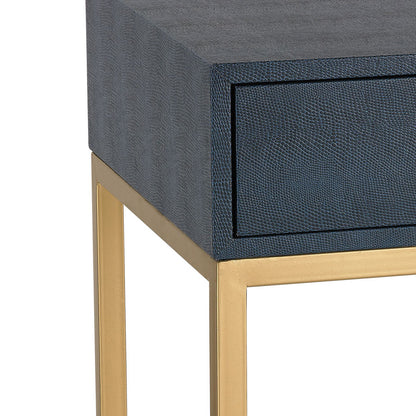 Shagreen Side Table in Navy