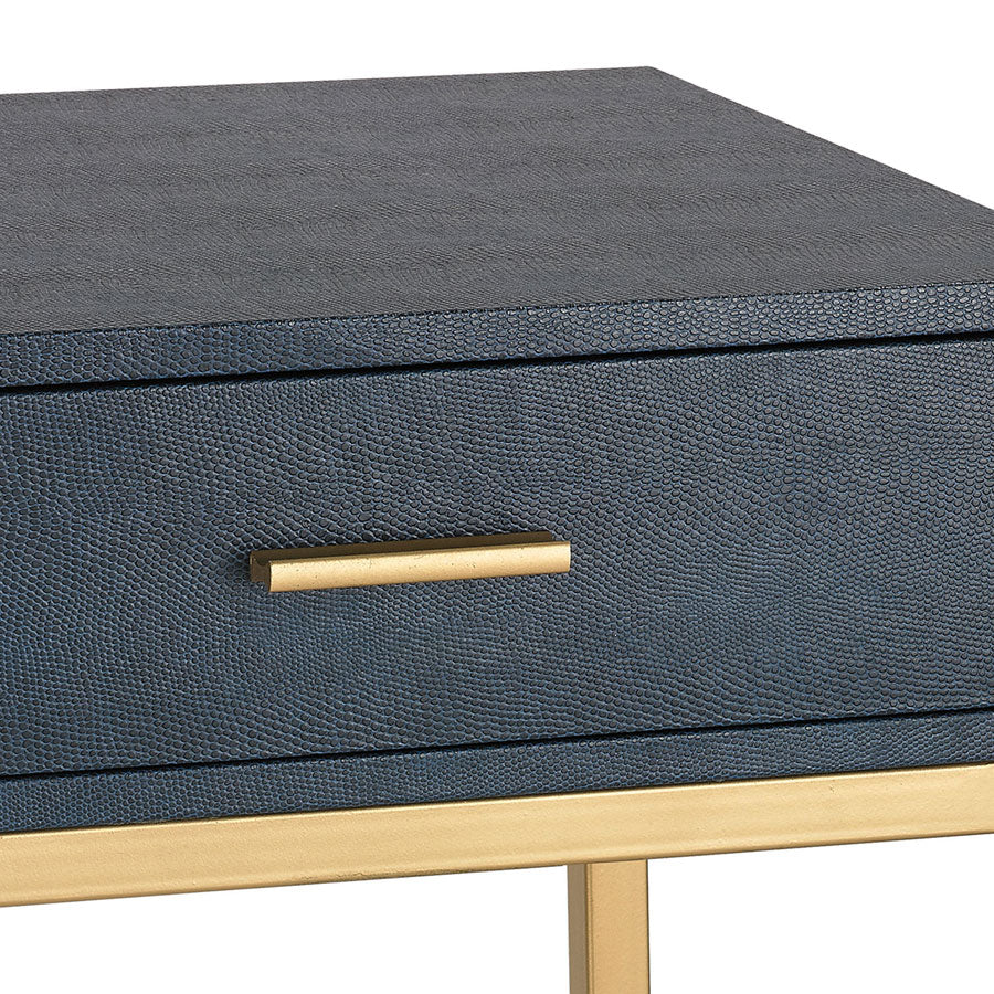 Shagreen Side Table in Navy