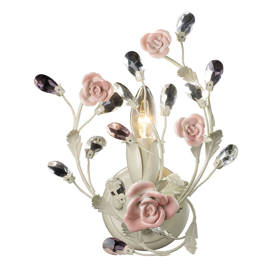 Heritage 1-Light Vanity in Cream and Porcelain Roses