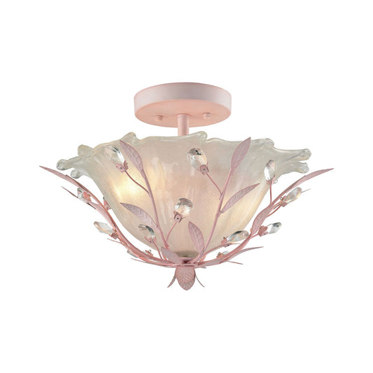 Circeo 2 Light Semi Flush in Light Pink
