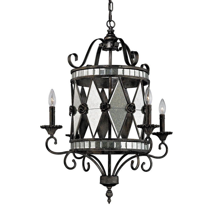 Mariana Collection 4 Light Chandelier in Blackened Silver
