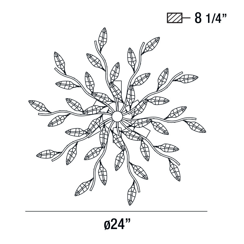 Felina 10-Light Semi-Flushmount