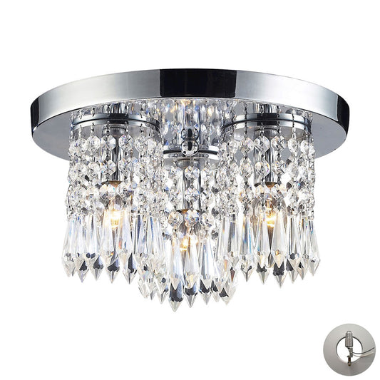 Optix 3 Light Semi Flush in Polished Chrome - Includes Adapter Kit