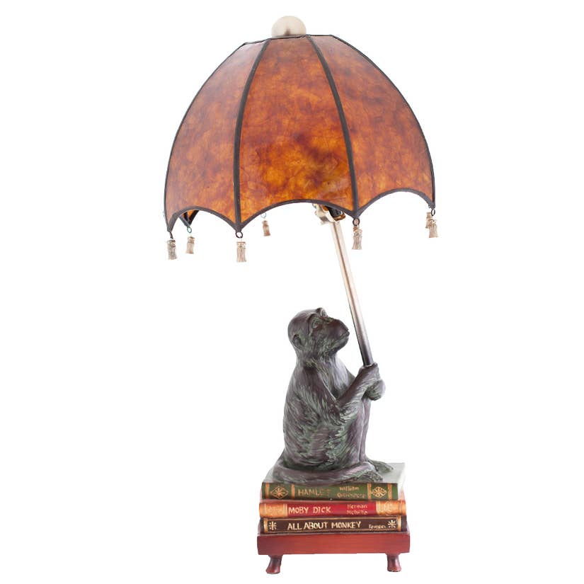 Mica Shade Monkey Lamp