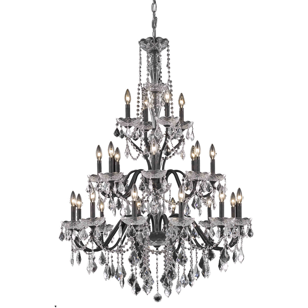 St. Francis Chandelier Dark Bronze Finish 24Lt
