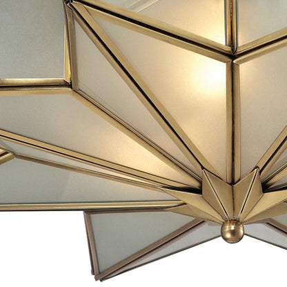 Decostar Collection 3 light flushmount in Brushed Brass