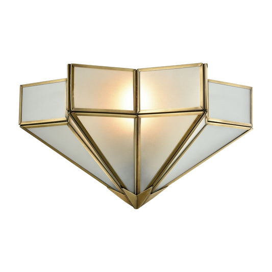 Decostar 1 Light Wall Sconce in Brushed Brass with Frosted Glass