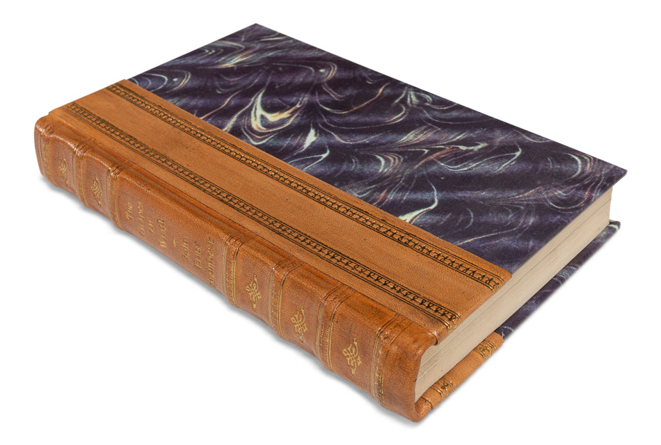 Faux Tan Leather Books Set Of 24