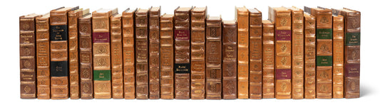 Faux Tan Leather Books Set Of 24