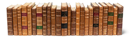 Faux Tan Leather Books Set Of 24