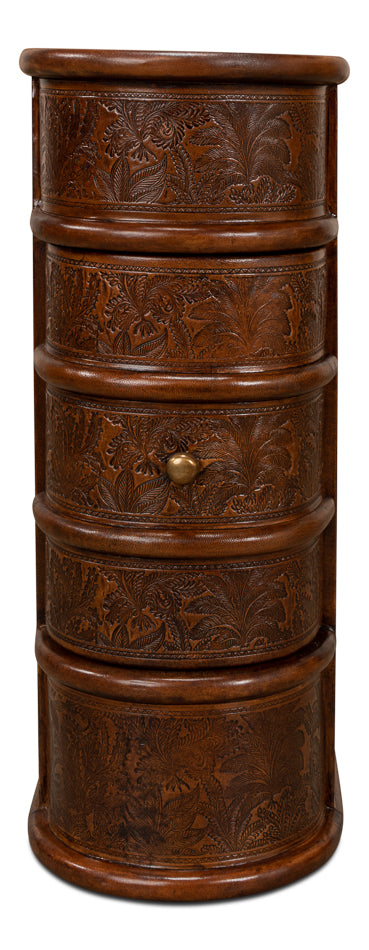 Barnes Leather Book Side Table