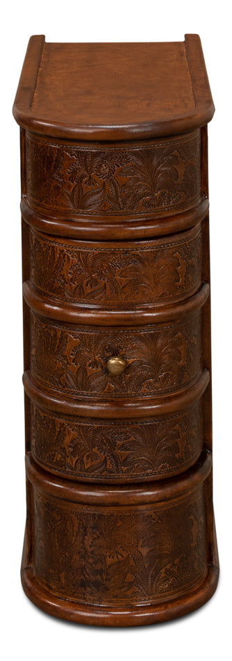 Barnes Leather Book Side Table