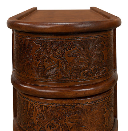 Barnes Leather Book Side Table