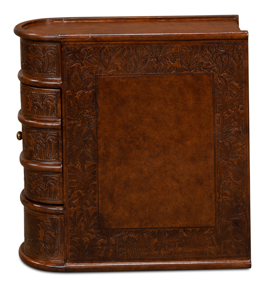Barnes Leather Book Side Table