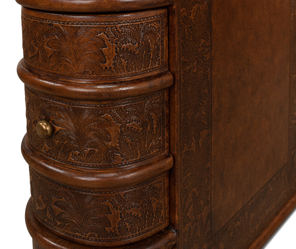 Barnes Leather Book Side Table
