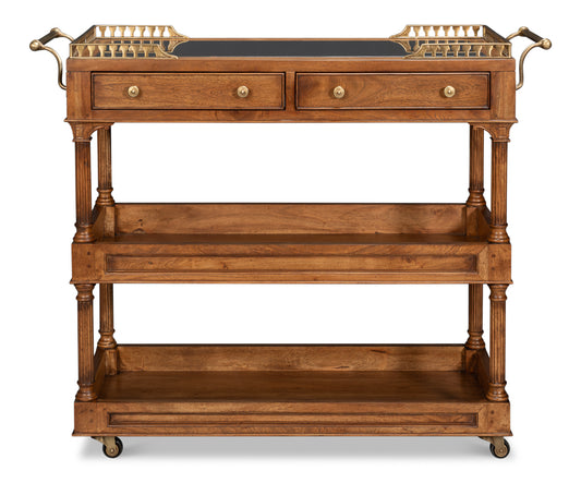 Capital Serving Cart Fruitwood Finish