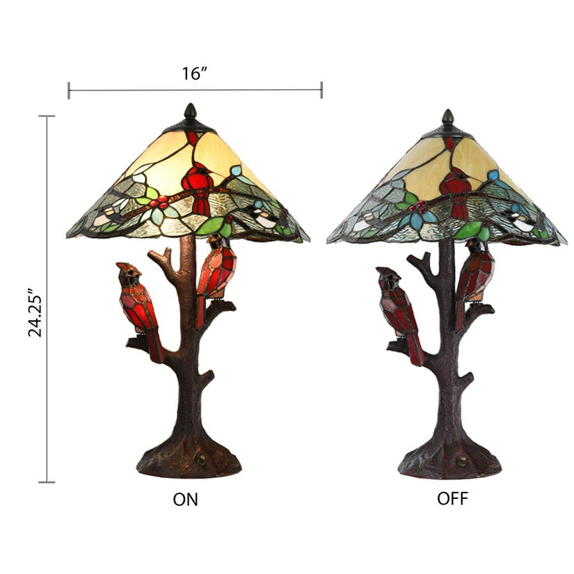 Red Cardinal Tiffany Lamp