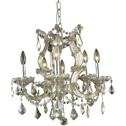 Maria Theresa Coll. Chandelier Golden Teak Finish 6Lt