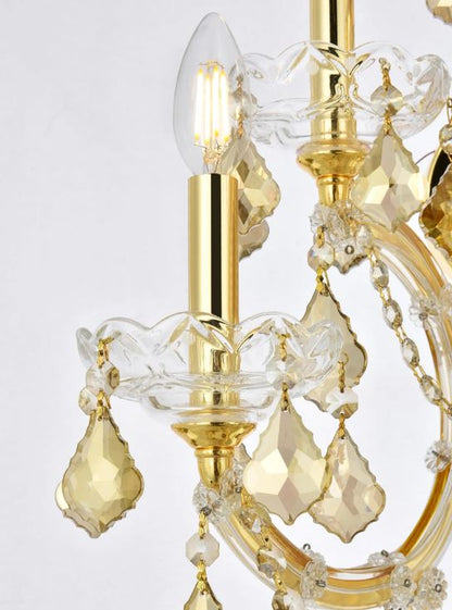 Maria Theresa 7 light Gold Wall Sconce Golden Teak (Smoky) Royal Cut Crystal