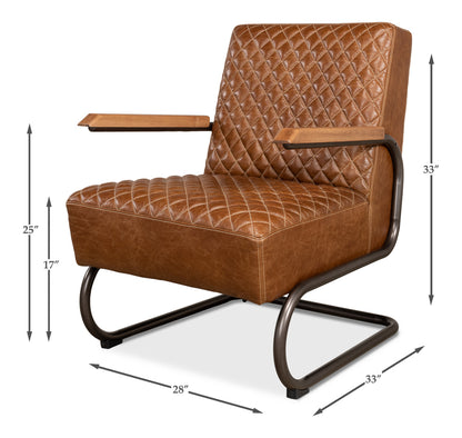 Beverly Hills Chair Cuba Brown Leather