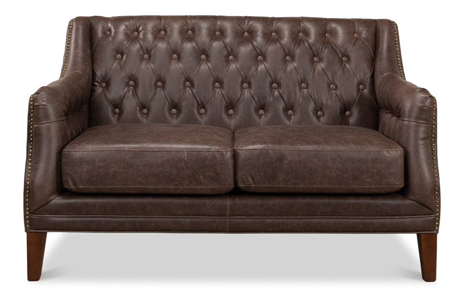 Brooks Leather Tufted 2 Seat Sofa