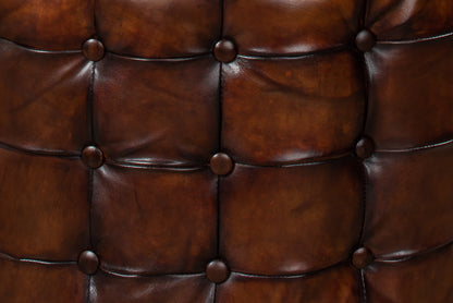 Leather Tufted Ottoman