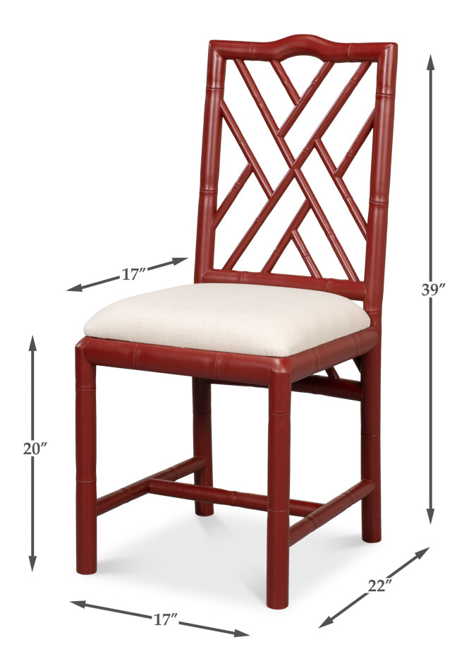 Brighton Bamboo Side Chair Red