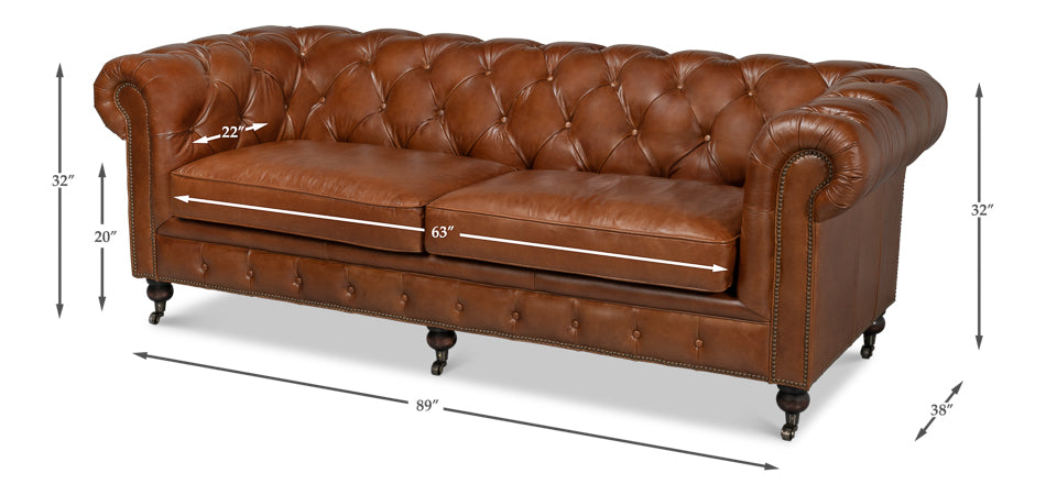 Castered Chesterfield Sofa