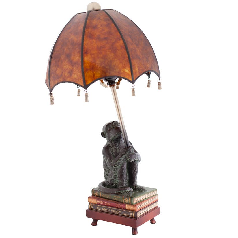 Mica Shade Monkey Lamp