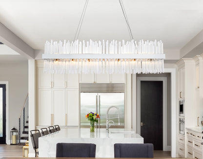Dallas 48 inch rectangle crystal pendant in chrome
