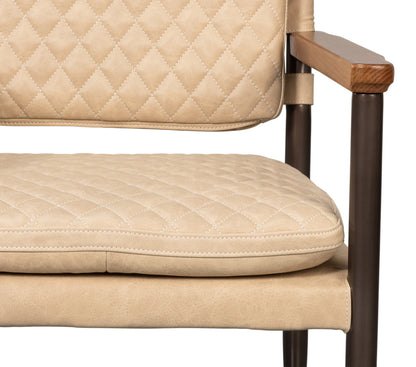 The Harley Chair Cappuccino White Lthr