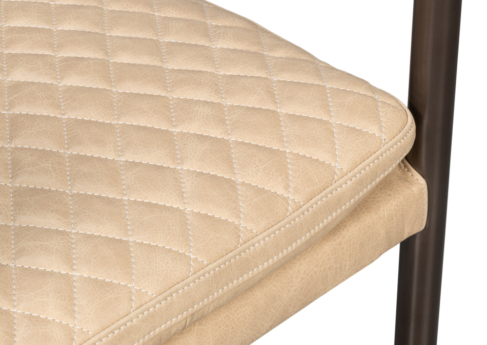 The Harley Chair Cappuccino White Lthr