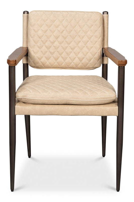 The Harley Chair Cappuccino White Lthr