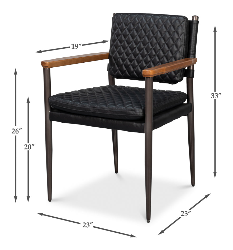 The Harley Chair Onyx Black Leather