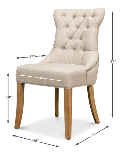Sophie Side Chair White Linen