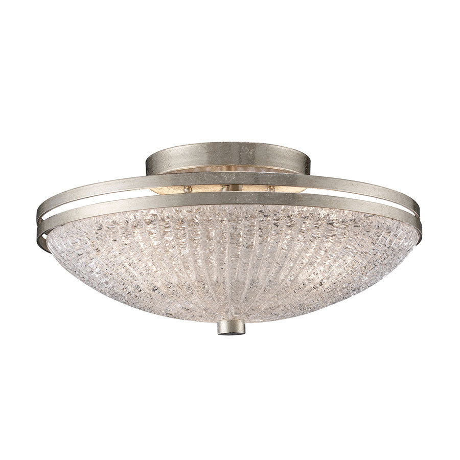 New York 3-Light Semi-Flush in Renaissance Silver