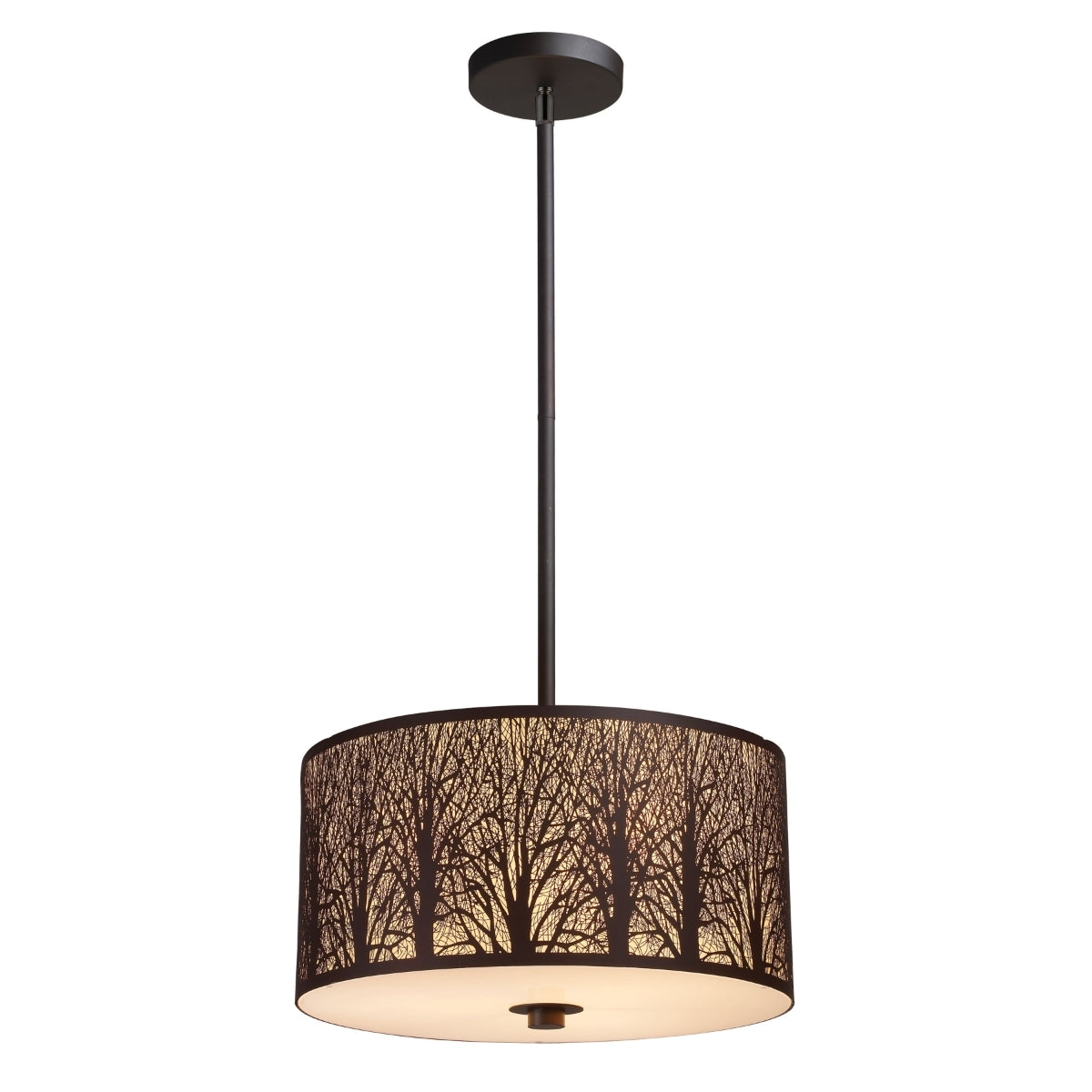 Woodland Sunrise 3-Light Pendant in Aged Bronze