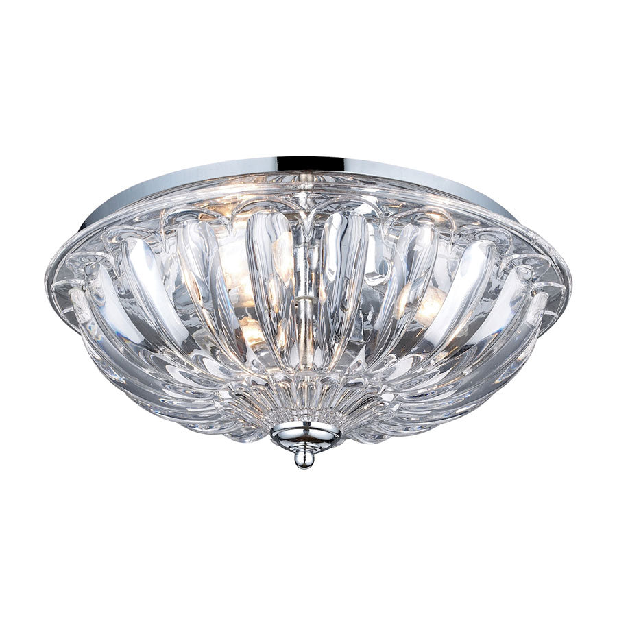 Crystal 3-Light Flush Mount in Polished Chrome