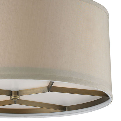 Baxter 3-Light Semi-Flush in Brushed Antique Brass