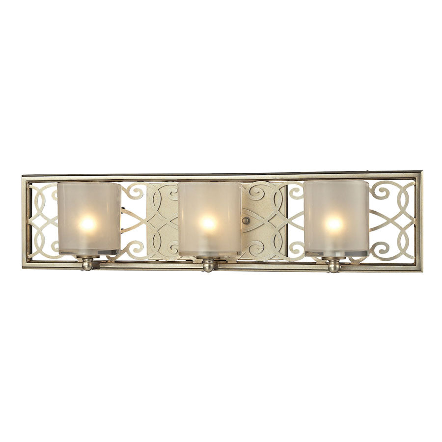 Santa Monica Collection 3 light bath in Aged Silver