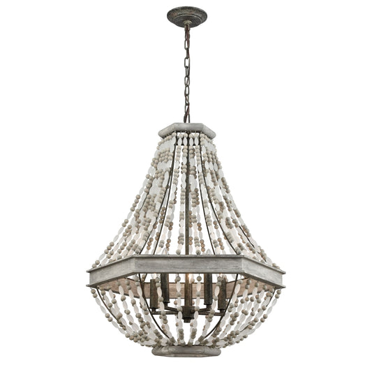 Summerton 5 Pendant Washed Gray/Malted Rust
