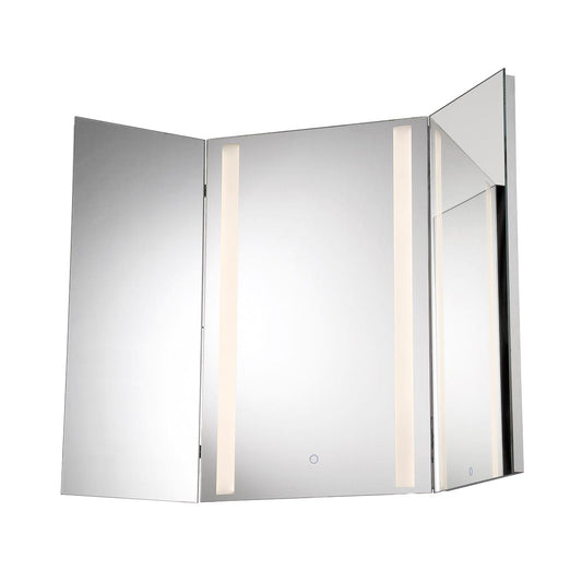 Adjustable Back-Lit Tri-Fold LED Mirror