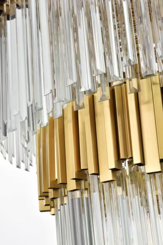 Multi Tier Chandelier Gold & Crystal.