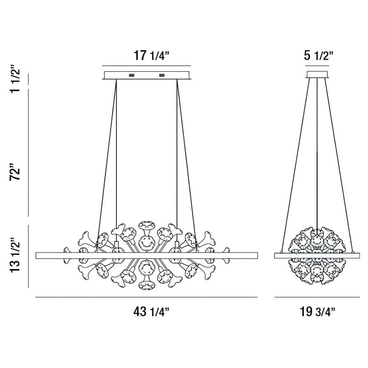 Clayton LED Oval Chandelier